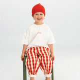 Cotton Beanie - Pink, Red & Green