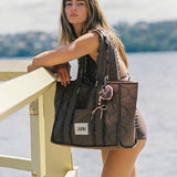 The Everything Bag - Cocoa Pinstripe