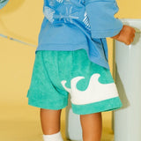 Kids Terry Scubba Shorts -  Aqua