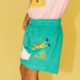 Kids Terry Scubba Shorts -  Aqua