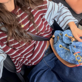 Women's Kennedy Stripe Long Sleeve Tee - Maroon/Blue Stripe