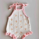 Bloom Pointelle Tie Romper | Cosmos