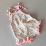 Bloom Pointelle Tie Romper | Cosmos