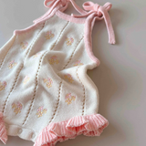 Bloom Pointelle Tie Romper | Cosmos