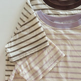 Stripey Staple Tee - Lilac