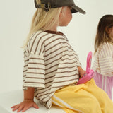 Stripey Staple Tee - Chocolate