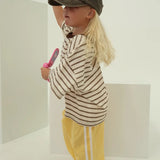 Stripey Staple Tee - Chocolate