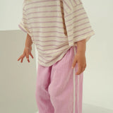 Stripey Staple Tee - Lilac