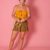 Terry Towelling Shorts -  Army Green