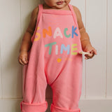 Snack Time Overalls Meringue Pink