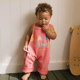Snack Time Overalls Meringue Pink