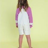 Organic Everyday Twill Short Overalls - Milk