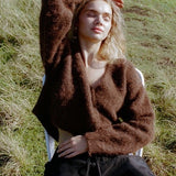 Liora Fluffy Cardigan - Espresso