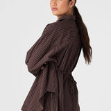 Rae Shirt - Espresso Stripe