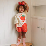 Happy Tomato Mid Sleeve Tee Vanilla Parfait