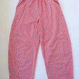 Gingham Barrel Pants - Chilli