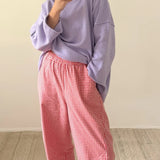 Gingham Barrel Pants - Chilli