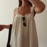 Juno Dress - Off White Polka Dot