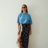 Athletic Linen Blend Tee - Bright Blue