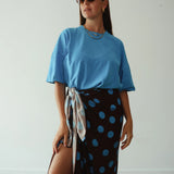 Athletic Linen Blend Tee - Bright Blue