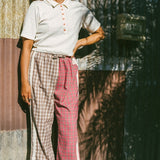 Flannel Flare Pant - Strawberry Milk