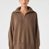 Milan Zip Sweater - Cacao