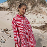 Kenzi Shirt | Striped Pink + Red