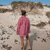 Kenzi Shirt | Striped Pink + Red