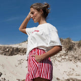 Gigi Short - Stripe Red/Pink