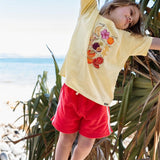 Mini Terry Towelling Shorts -  Chilli