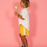 Mini Terry Towelling Shorts in Butter Yellow