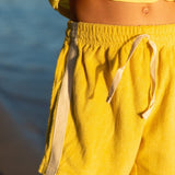 Mini Terry Towelling Shorts in Butter Yellow