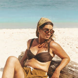 Terry Towelling Shorts -  Army Green