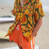 Terry Towelling Shorts Coral